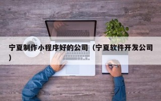 四平宁夏制作小程序好的公司（宁夏软件开发公司）